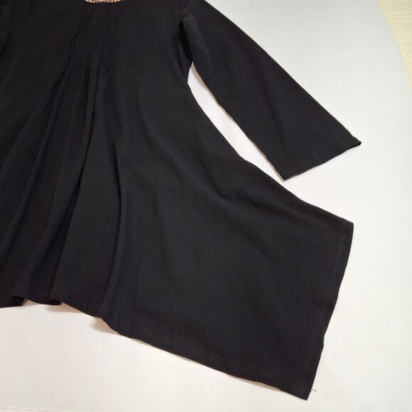 Modest Midi Asymmetric Hem Dress Size 2XL BIU BIU Black Long Sleeve Round Neck - Picture 6 of 16